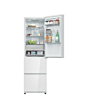 Haier HTR3518DNGWK 3D 55 Series 3 Freestanding Fridge Freezer - White Glass - D Rated