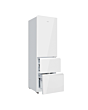 Haier HTR3518DNGWK 3D 55 Series 3 Freestanding Fridge Freezer - White Glass - D Rated