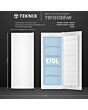 Teknix TSFG1385W 161L Single Door Freezer, White 55X138cm 