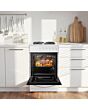 Midea MFO20DME4H109-WH 50cm Single Oven FS Cooker with Sealed Plates - White - A Rated