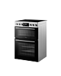Midea MFO24EME4R118-SS 60cm Double Oven FS Cooker with Ceramic Hob - Stainless Steel - AA Rated