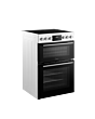 Midea MFO24EME4R118-WH 60cm Double Oven FS Cooker with Ceramic Hob - White - AA Rated