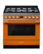 Smeg CPF9GPOR 90cm Portofino Dual Fuel Range Cooker, Orange