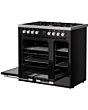 Belling RCA VISION TWIN 90DF 90cm Dual Fuel Range Cooker - Black & Silver Steel