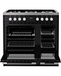 Belling RCA VISION TWIN 90DF 90cm Dual Fuel Range Cooker - Black & Silver Steel