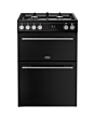 Belling FSA VISION 60DF 60cm Dual Fuel Cooker with Double Oven - Black & Silver Steel