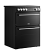 Belling FSA VISION 60E 60cm Electric Ceramic Cooker with Double Oven - Black & Silver Steel