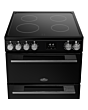 Belling FSA VISION 60E 60cm Electric Ceramic Cooker with Double Oven - Black & Silver Steel