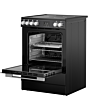 Belling FSA VISION SGL 60Ei 60cm Electric Induction Cooker with Single Oven - Black & Silver Steel