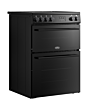 Belling FSA VISION 60Ei 60cm Electric Induction Cooker with Double Oven - Black