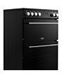 Belling FSA VISION 60Ei 60cm Electric Induction Cooker with Double Oven - Black & Silver Steel