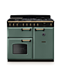 Rangemaster CLDL100DFPMGR/AB1 Classic Deluxe 100 Dual Fuel Range Cooker - Mineral Green - A Rated