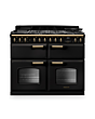 Rangemaster CLDLB110DFPCBL/AB1 Classic Deluxe 110 Dual Fuel Range Cooker - Charcoal Black - A Rated