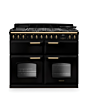 Rangemaster CLDLB110DFPGBL/AB1 Classic Deluxe 110 Dual Fuel Range Cooker - Gloss Black - A Rated