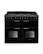 Rangemaster CLDLB110DFPGBL/CM1 Classic Deluxe 110 Dual Fuel Range Cooker - Gloss Black - A Rated