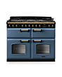 Rangemaster CLDLB110DFPSTB/AB1 Classic Deluxe 110 Dual Fuel Range Cooker - Stone Blue - A Rated