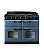 Rangemaster CLDLB110DFPSTB/CM1 Classic Deluxe 110 Dual Fuel Range Cooker - Stone Blue - A Rated