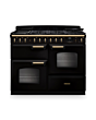 Rangemaster CLDLO110DFPGBL/AB1 Classic Deluxe 110 Dual Fuel Range Cooker - Gloss Black - A Rated