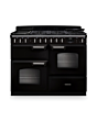 Rangemaster CLDLO110DFPGBL/CM1 Classic Deluxe 110 Dual Fuel Range Cooker - Gloss Black - A Rated