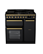 Rangemaster ESDL90DFPGBL/AB1 Estel Deluxe 90 Dual Fuel Range Cooker - Gloss Black - A Rated