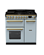 Rangemaster ESDL90DFPMSB/AB1 Estel Deluxe 90 Dual Fuel Range Cooker - Misty Blue - A Rated