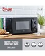 Swan SM4420BLK 20L 700W Manual Microwave - Black