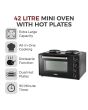 Tower T14045 42 Litre Mini Oven with Hot Plates - Black