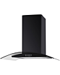 Cata UBSCG60BK 60cm Curved Glass Hood Black 3 Fan Speeds Push Button Control 308m3/h Max Airflow 64d
