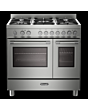 Double cavity gas cooker with gas hob