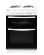 Haden HEST60W Electric Twin Cavity Freestanding Cooker with 4 solid plate hob 