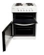 Haden HEST60W Electric Twin Cavity Freestanding Cooker with 4 solid plate hob 