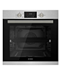 Teknix BITK264GSX Single Fanned Gas, 69 litre capacity, Clock, 2 Shelf/1 Tray, Soft Close Door, Tele