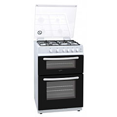 Statesman Nova 60cm Double Oven Gas Lidded Cooker - White