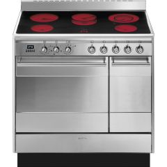 Smeg SUK92CMX9 90cm Concert Electric Range Cooker, Stainless Steel