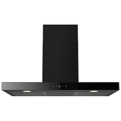 Cata UBSBOX90BK 90cm Box Hood Black Black Glass Control Panel 3 Fan Speeds Boost Touch Control with 
