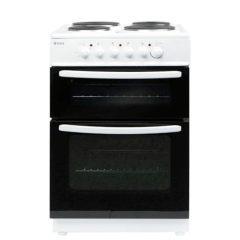 Haden HEST60W Electric Twin Cavity Freestanding Cooker with 4 solid plate hob 