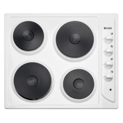 Haden HSP60W Electric Solid plate hob with 4 solid plate rings- white