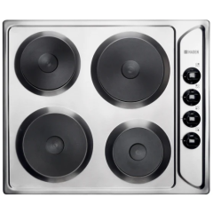 Haden HSP60X Electric Solid plate hob with 4 solid plate rings- inox