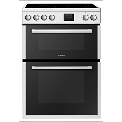 Teknix TKED64INDW Double Oven, Fanned Main Oven, Clock, Oven Light W600mm