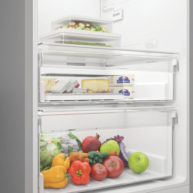 Indesit MLINS1411SEUK 367L Freestanding Low Frost Tall Larder Fridge - Silver