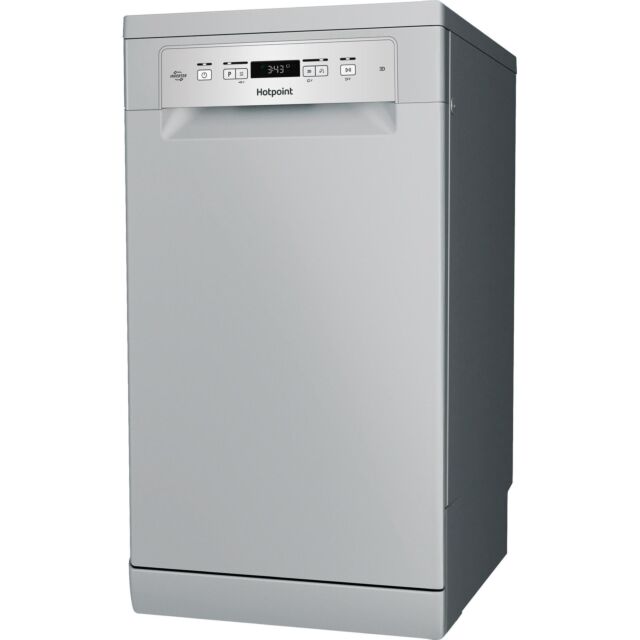 Hotpoint HP3FC10BS7A0SUK 10 Place Setting Freestanding Slimline Dishwasher with 3D Zone Wash - Silver