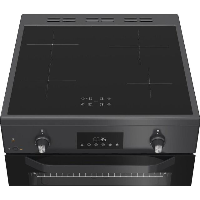 Hotpoint HDE6IDC2SA 60cm Freestanding Electric Double Cooker with Induction Hob