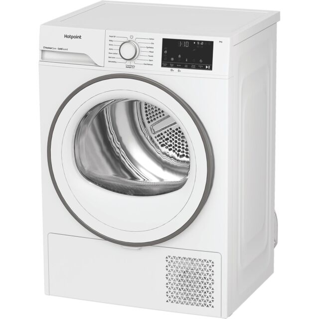 Hotpoint CHSD83MWWUK Freestanding 8kg Heat Pump Tumble Dryer with ColdGuard - White