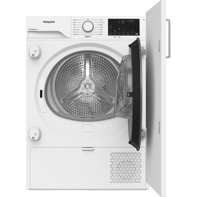 Hotpoint CHK83MWWUK 8kg Integrated Heat Pump Tumble Dryer with PetHairCare - White
