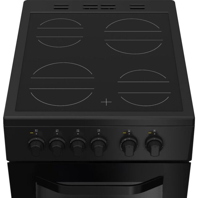Hotpoint HTE5VCB Freestanding 50cm Electric Cooker with Ceramic Hob - Black