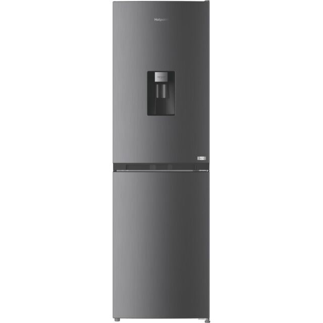 Hotpoint HPKF3241WXP4UK 244L Freestanding Total No Frost 50/50 Fridge Freezer with VitalCare and Water Dispenser - Brushed Steel