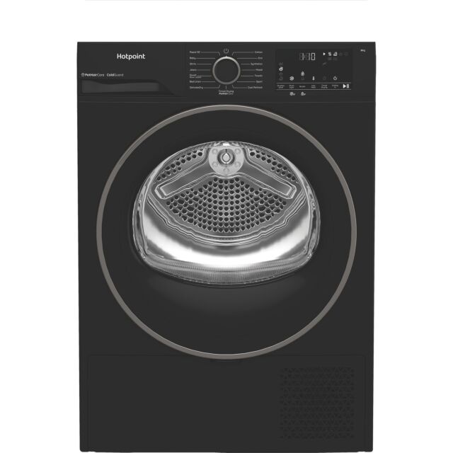 Hotpoint CHSD84MBBUK Freestanding 8kg Heat Pump Tumble Dryer with ColdGuard - Black