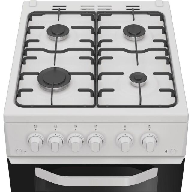 Hotpoint HTG5GCW Freestanding 50cm Gas Double Cooker - White