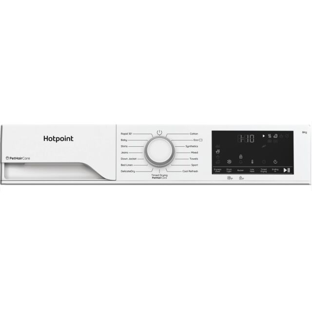 Hotpoint CHK83MWWUK 8kg Integrated Heat Pump Tumble Dryer with PetHairCare - White