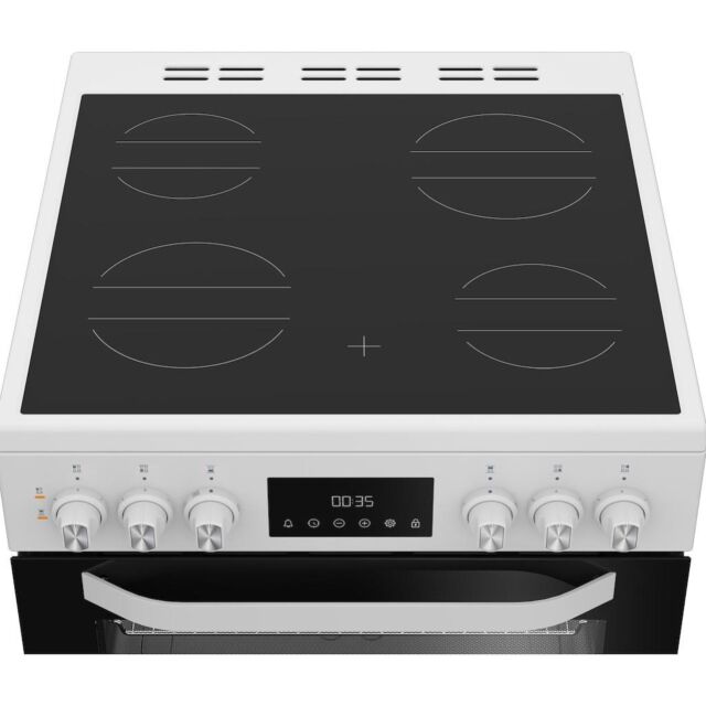 Hotpoint HDE6VDW 60cm Electric Cooker with Ceramic Hob - White